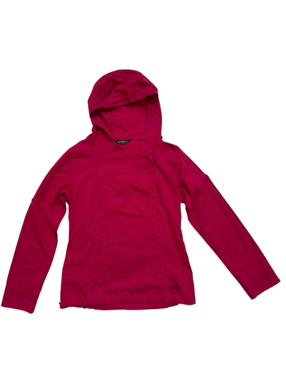 Arc'teryx C’esta Red Linen/Cotton Hooded Women’s Blouse Top Sz Small Red